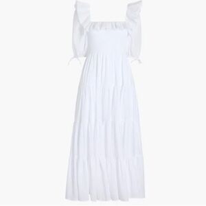 Hill House Corinne Nap dress in white shadow stripe